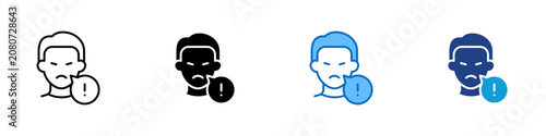 Quadro su tela Customer Complaint Multiple Style Icon Design Vector - Unhappy customer with war
