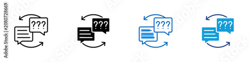 Bild auf Leinwand Feedback Loop Multiple Style Icon Design Vector - Speech bubbles with question m