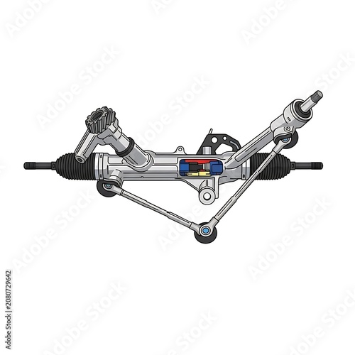 Industrial robotic arm with conveyor belt system.