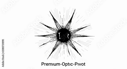 Abstract black explosion with radiating lines on a white background