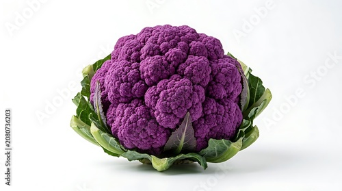 Purple cabbage head with green outer leaves.