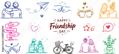 Tableau sur toile Happy friendship day celebrating togetherness and cherished memories