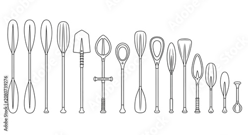 Foto Kitchen utensils, cooking tools, flatware icons, line art set
