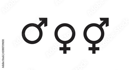 Foto Gender identity symbols, vector icons, LGBT pride signs, genderqueer, non-binary