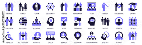 Fotografija People icon set in duotone solid icons web design