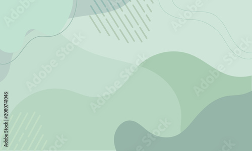 Abstract green organic shapes flowing background design.