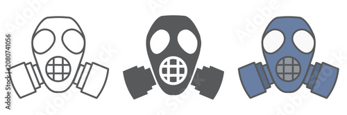 Radiation mask line icon, defense and respirator, gas mask sign, vector graphics, a linear pattern on a white background.