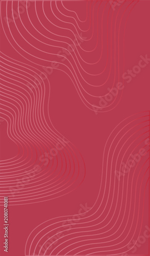 Abstract wavy lines creating modern red background pattern.