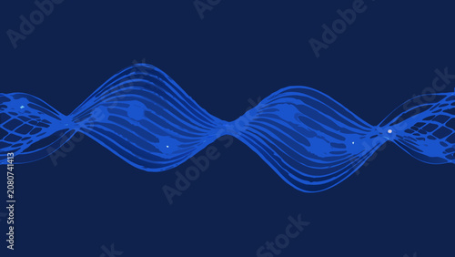 Photos Blue wave pattern against a dark blue background featuring repeating sinusoidal
