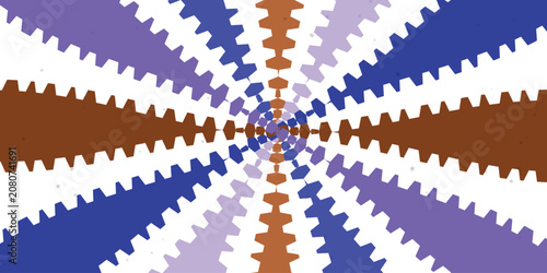 Fotografía Fractal pattern with blue and brown geometric shapes Vector, illustration