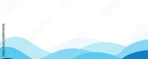 Seamless sea waves layered vector background. Blue ocean waves. Water wave pattern design.