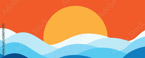 Seamless sea waves layered vector background. Blue ocean waves. Water wave pattern design.