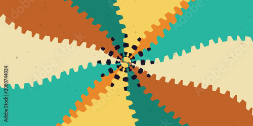 Foto Colorful fractal geometric pattern with hexagonal center Vector, illustration