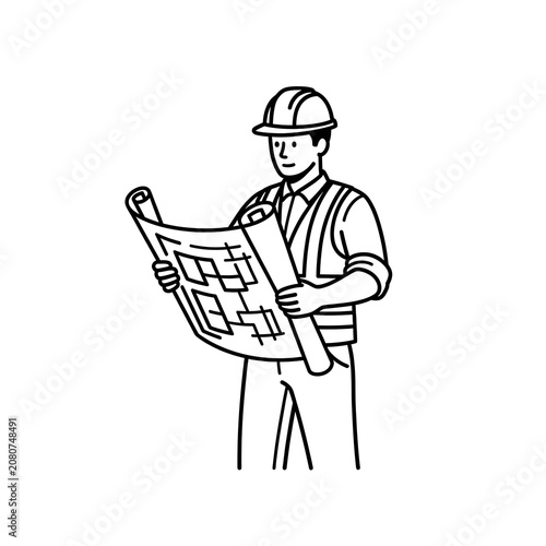 Cartoon man with basket of vegetables illustration.