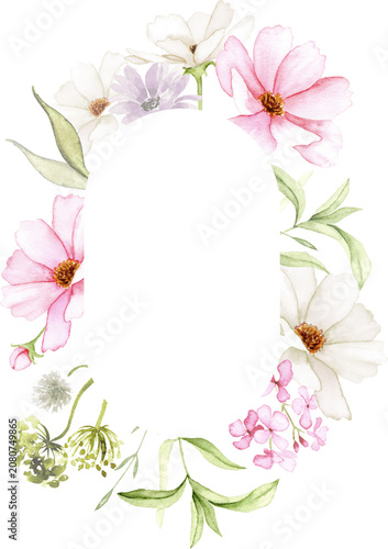 Romantic Watercolor Arch Floral Frame Design