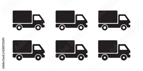 Konstfotografi Delivery truck vector icon, shipping transport flat illustration, cargo vehicle sign isolated on background