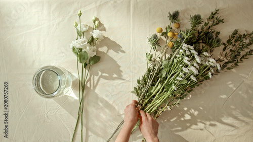bouquet of snowdrops in a hand