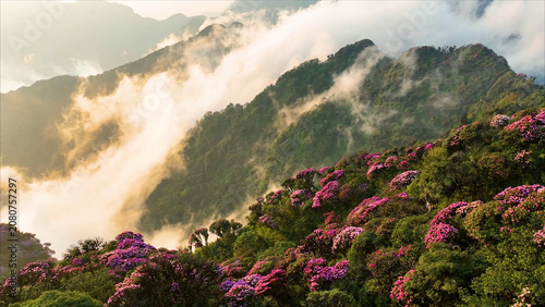 sunset in the mountains