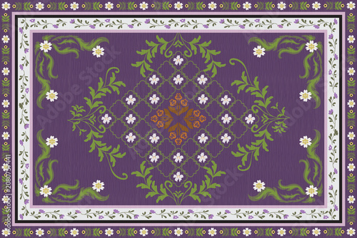 home decor Persian floral rug carpet textile design 