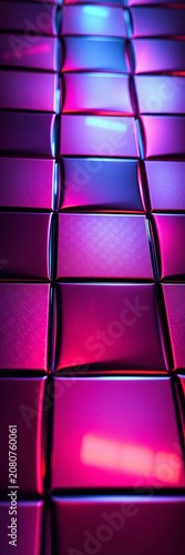 Sharp, angular metal tiles, pulsating with internal light,  flat presentation,  computer graphics