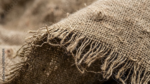 Frayed Burlap Sack Texture - High Resolution Background
