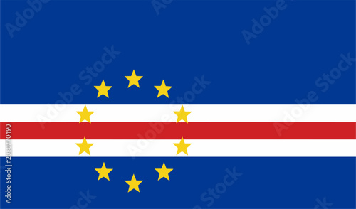 Cabo-Verde vector Flag in high resolution
