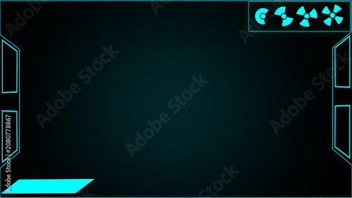 Canvastavla Futuristic HUD frame features abstract digital icons