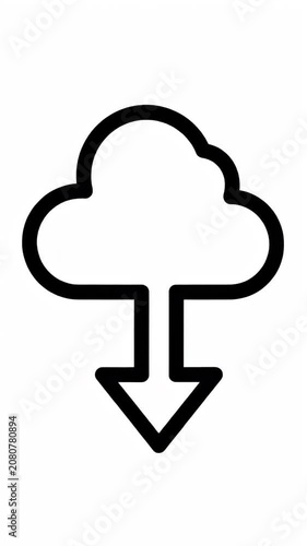 Minimalist black outline of a cloud symbol.