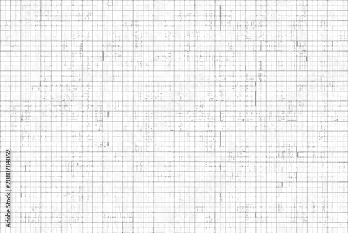 Fotografía Square grid pattern with distressed lines on a white background