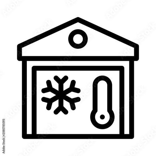 Cold storage line icon