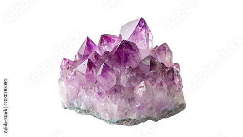 Cuadro en lienzo Beautiful raw purple amethyst quartz crystal precious mineral gemstone isolated