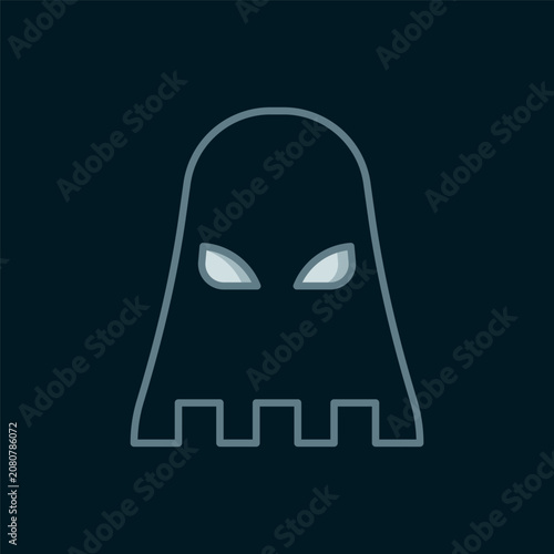 Quadro su tela Line Executioner mask icon isolated on black background