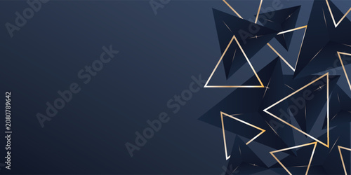 Photos Abstract background with a dark blue polygonal pattern
