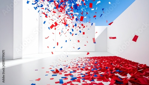 USA Independence Day Confetti with Copy Space