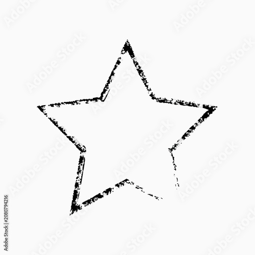 Grunge textured star outline on a white background
