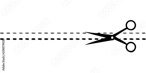 Scissors silhouette on a black background minimalist design