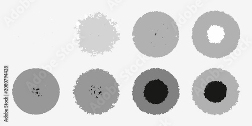 Spray paint grunge texture set on a white background