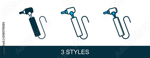 Filled outline Tooth drill icon isolated on white background. Dental handpiece for drilling and grinding tools. Vector