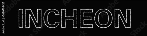 Fotografija Monochrome sketch Incheon text design element