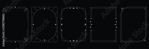 Konstfotografi Mystical Celestial and Art Deco Frame Vector