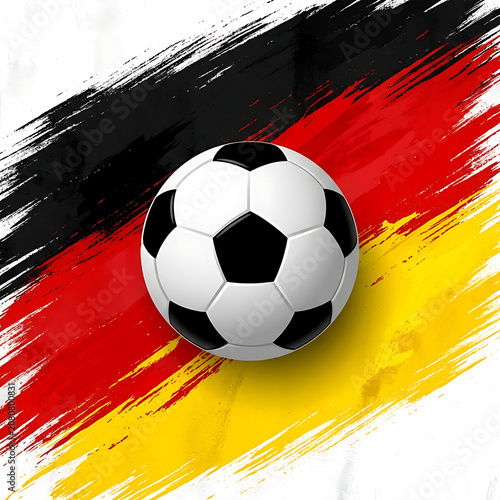 Colorful soccer ball with german flag design
