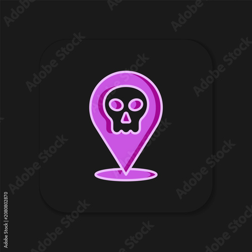 Filled outline Skull icon isolated on black background. Happy Halloween party. Flat filled outline style with shadow. Vector