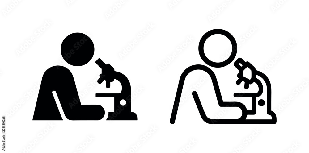 Фотография Scientist Using Microscope Icon