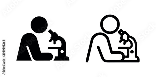 Fotografía Scientist Using Microscope Icon