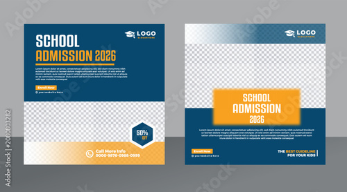 Fotografie School Admission 2026 Template Flyer Design for Education Institution