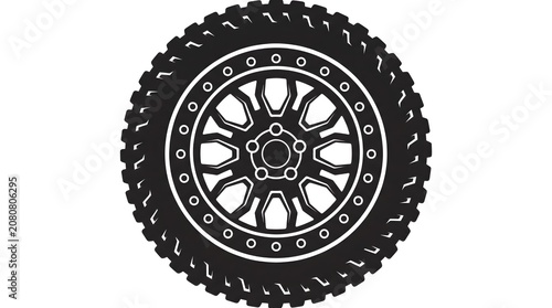 Konstfotografi Off-road beadlock alloy wheel silhouette