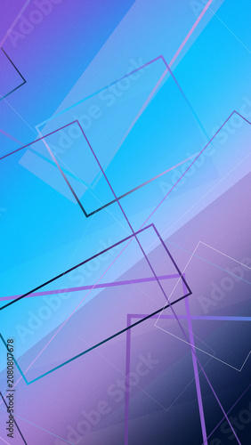 Abstract geometric design with layered line shapes in a blue and purple gradient, modern and energetic, ideal for tech, motion, and promotional backgrounds.