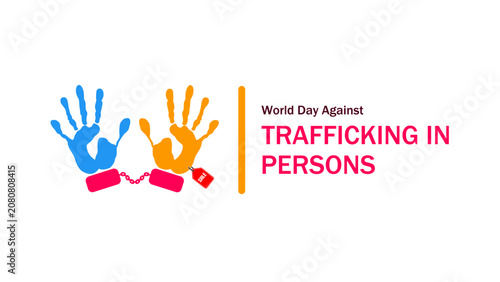 Fotografie world day against trafficking in person with chain hands illustration