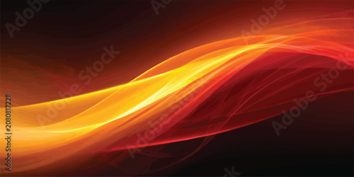 Schilderij op canvas Abstract flowing smooth light waves in warm orange and red colors with abstract