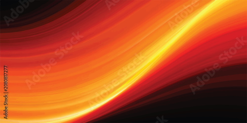 Foto Abstract flowing smooth light waves in warm orange and dark red gradient with ab